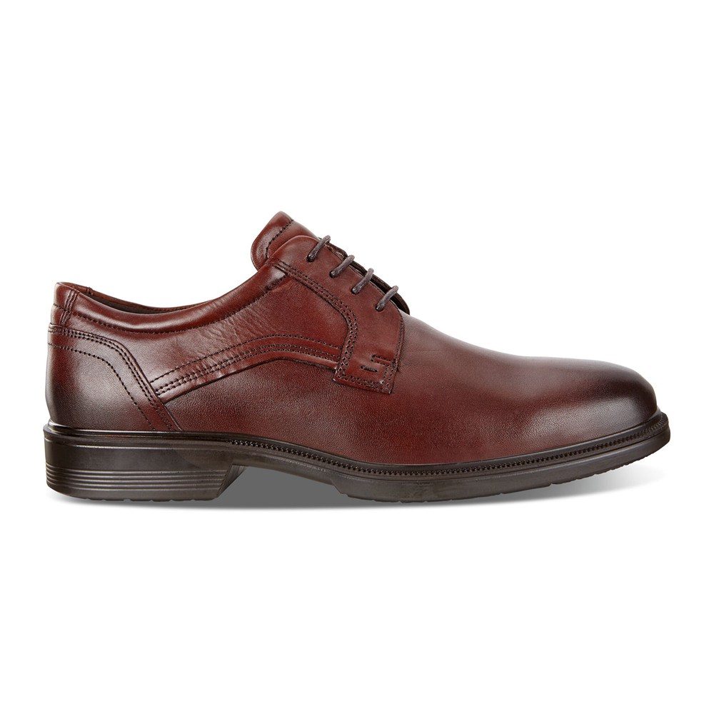 Zapatos De Vestir Hombre - ECCO Lisbon Plain Toe Tie - Marrom - CAM720964